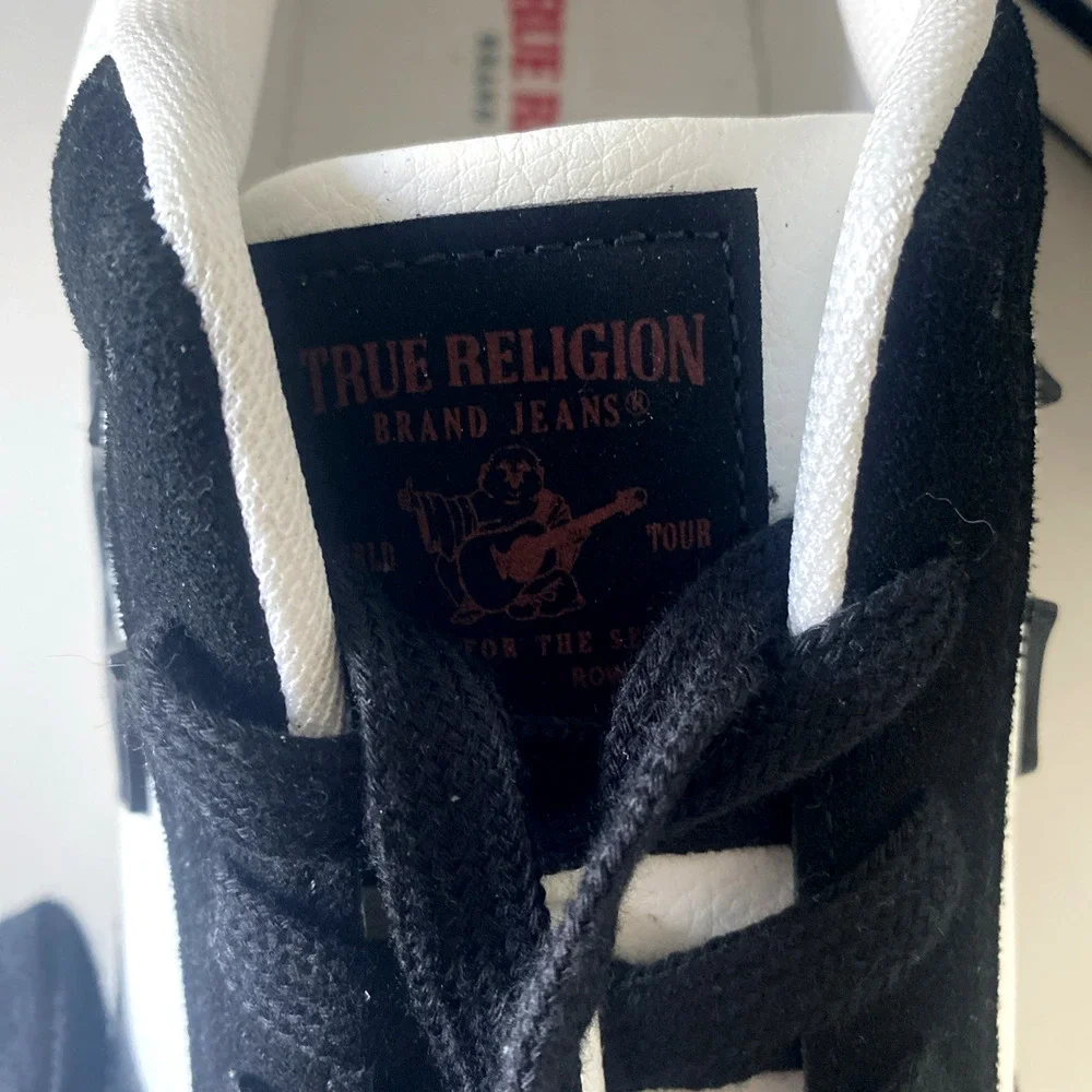 NWOB True Religion TR JAY PBS Sneaker Men Black White Lace Up Low Top 12